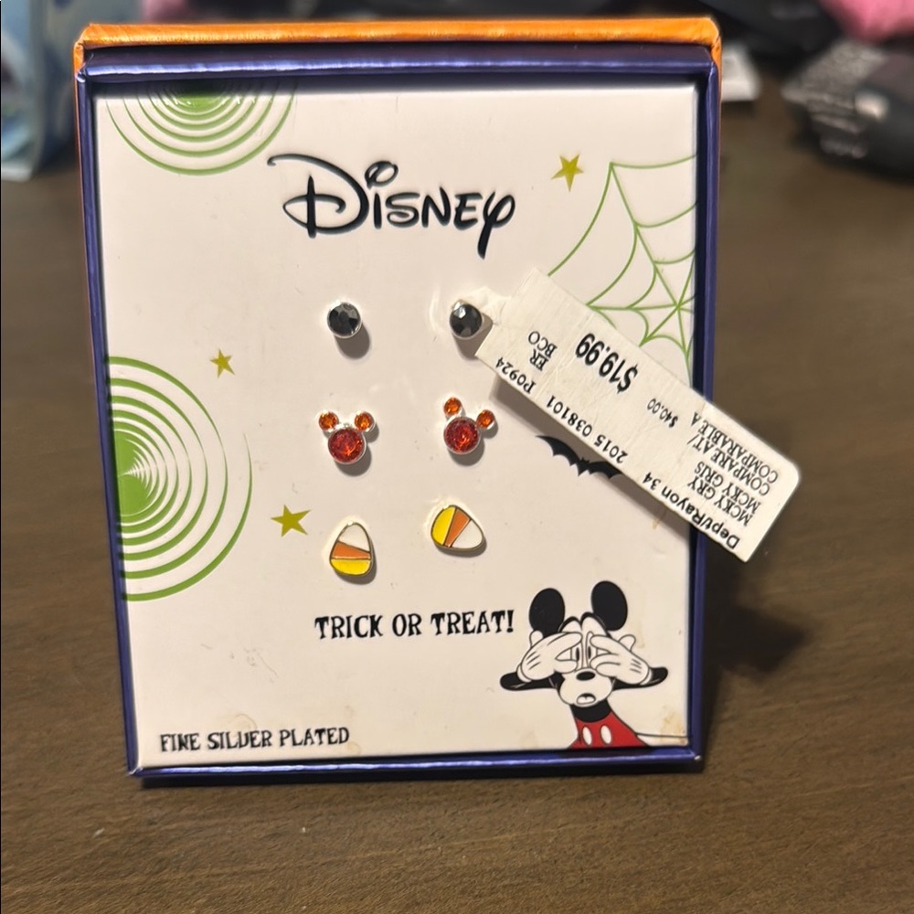 Disney Silver and Orange Halloween Earrings